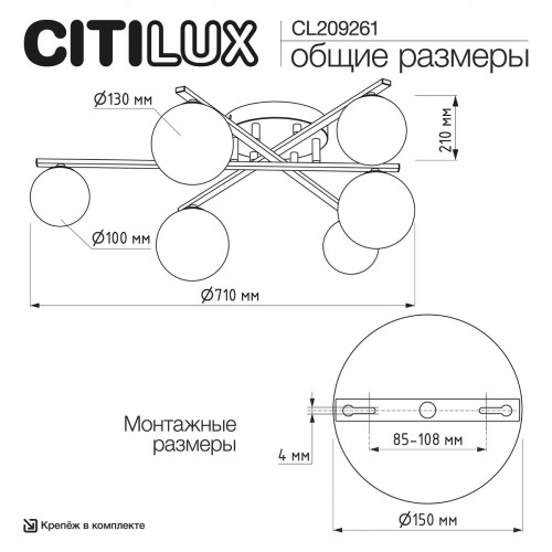 Потолочная люстра Citilux Glob CL209261