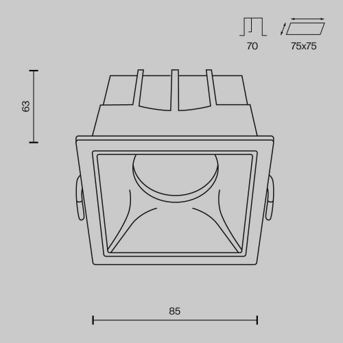 Встраиваемый светильник Maytoni Alfa LED DL043-01-15W3K-D-SQ-WB