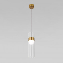 Подвесной светодиодный светильник Eurosvet Lumen 50244/1 Led латунь/прозрачный