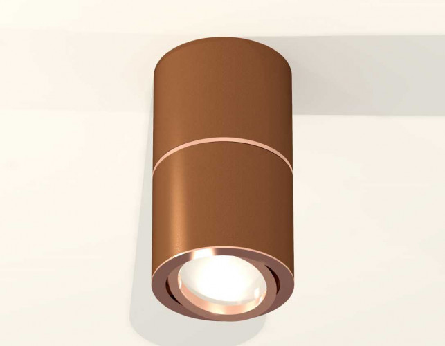 Комплект накладного светильника Ambrella light Techno Spot XS7404080 SCF/PPG кофе песок/золото розовое полированное (C7404, A2073, C7404, N7005)